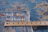 Blue Turkish Oushak Hand Knotted Wool Rug - 5' 2" X 8' 3" - Golden Nile