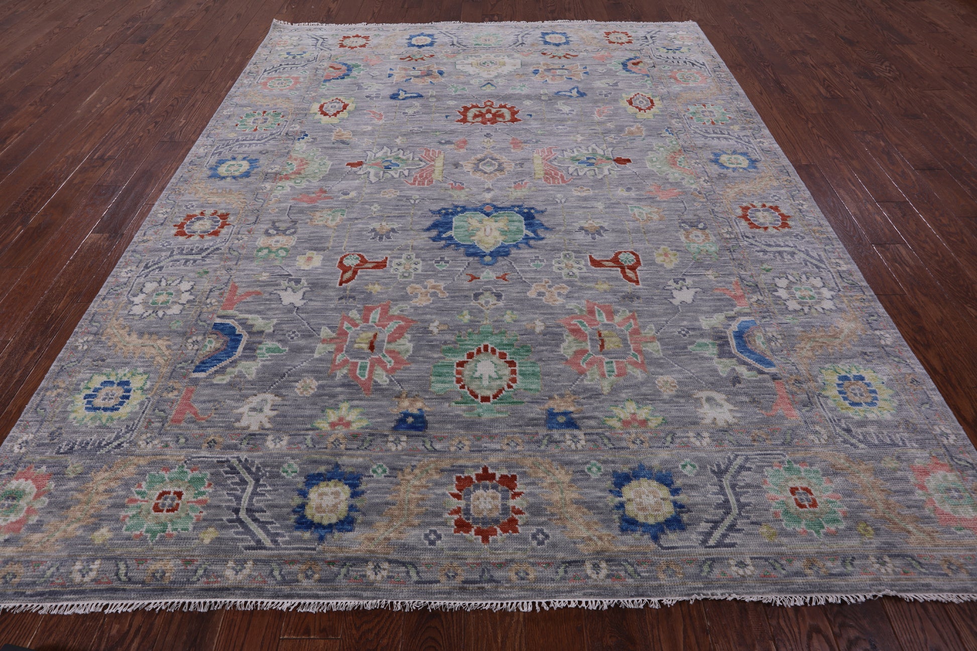 Grey Turkish Oushak Handmade Wool Rug - 8' 4" X 10' 3" - Golden Nile