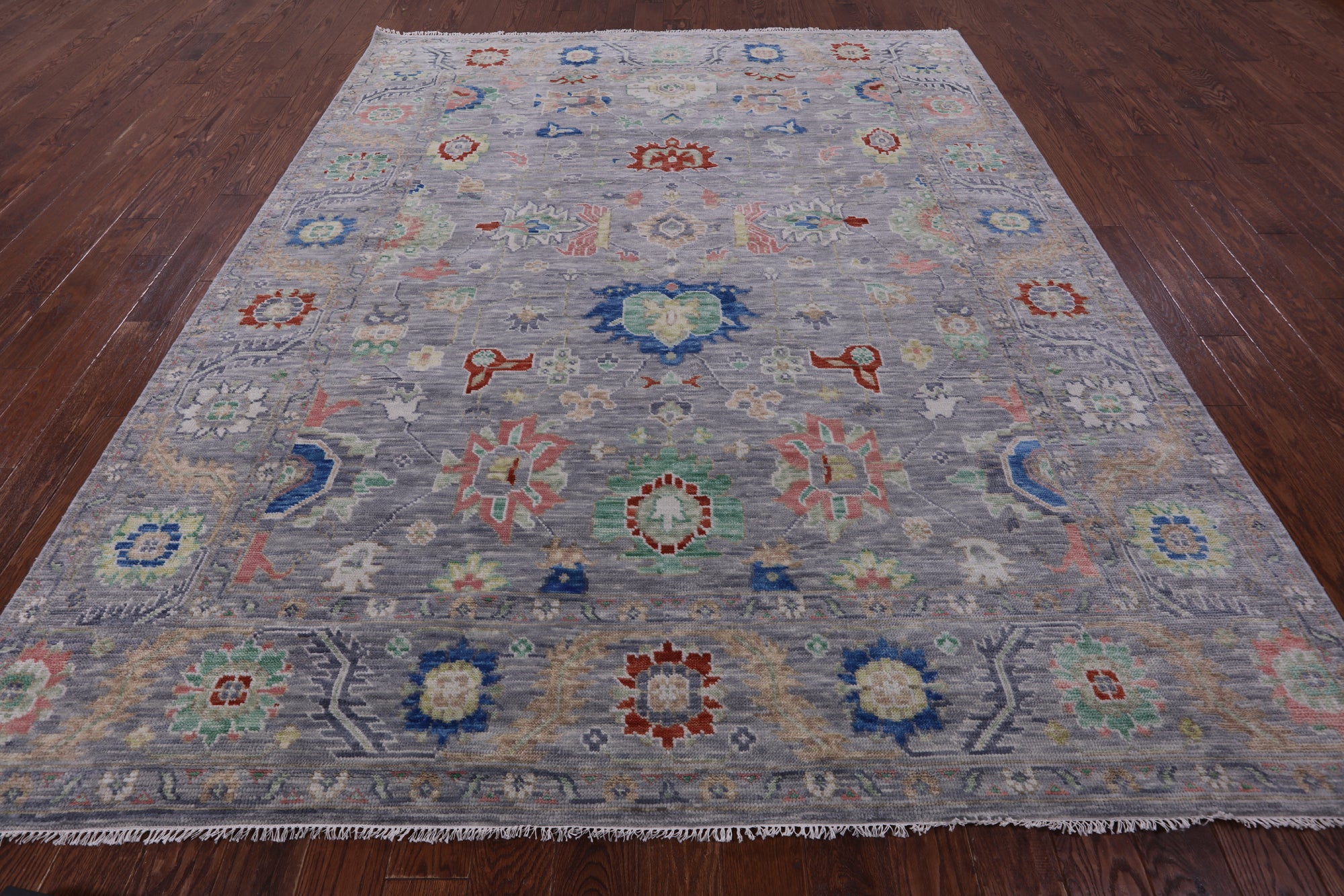 Grey Turkish Oushak Handmade Wool Rug - 8' 4" X 10' 3" - Golden Nile