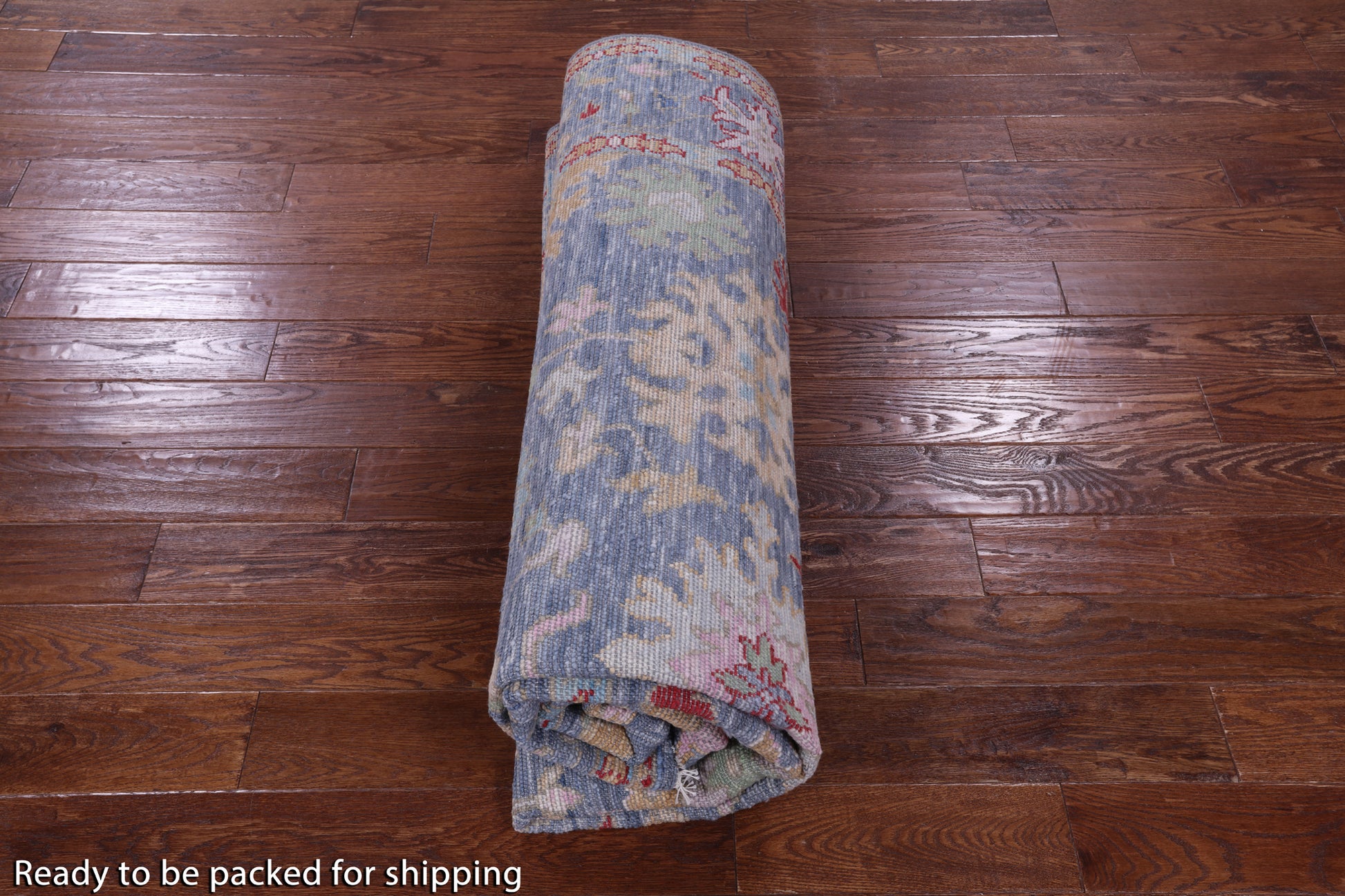 Blue Turkish Oushak Hand Knotted Wool Rug - 8' 0" X 10' 2" - Golden Nile