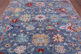 Blue Turkish Oushak Hand Knotted Wool Rug - 8' 0" X 10' 2" - Golden Nile