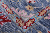 Blue Turkish Oushak Hand Knotted Wool Rug - 8' 0" X 10' 2" - Golden Nile