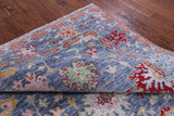 Blue Turkish Oushak Hand Knotted Wool Rug - 8' 0" X 10' 2" - Golden Nile