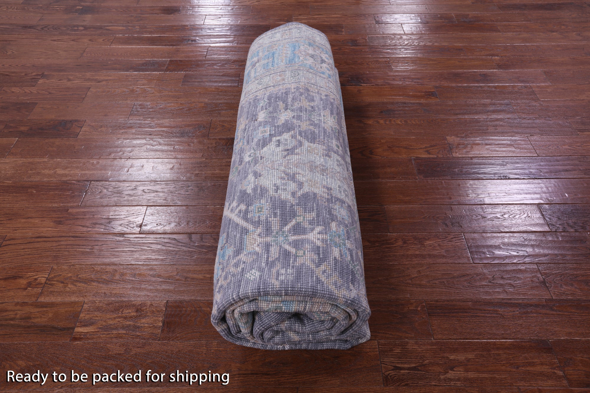Grey Turkish Oushak Hand Knotted Wool Rug - 9' 0" X 12' 2" - Golden Nile