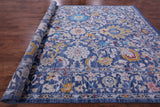 Blue Turkish Oushak Hand Knotted Wool Rug - 10' 0" X 14' 1" - Golden Nile