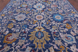 Blue Turkish Oushak Hand Knotted Wool Rug - 10' 0" X 14' 1" - Golden Nile