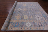 Grey Turkish Oushak Hand Knotted Wool Rug - 9' 2" X 12' 1" - Golden Nile