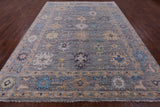 Grey Turkish Oushak Hand Knotted Wool Rug - 9' 2" X 12' 1" - Golden Nile