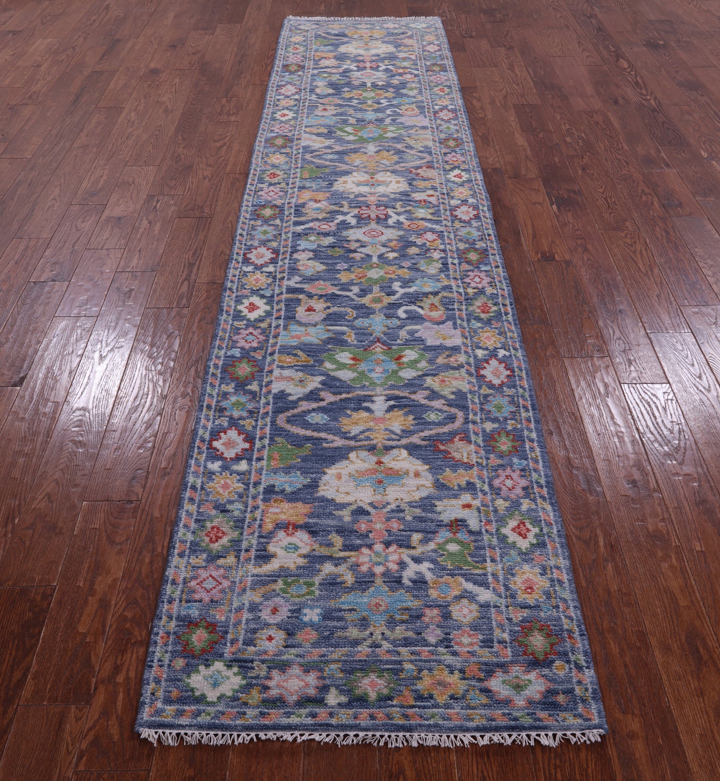 Grey Turkish Oushak Handmade Wool Runner Rug - 2' 9" X 12' 3" - Golden Nile