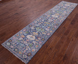 Grey Turkish Oushak Handmade Wool Runner Rug - 2' 9" X 12' 3" - Golden Nile
