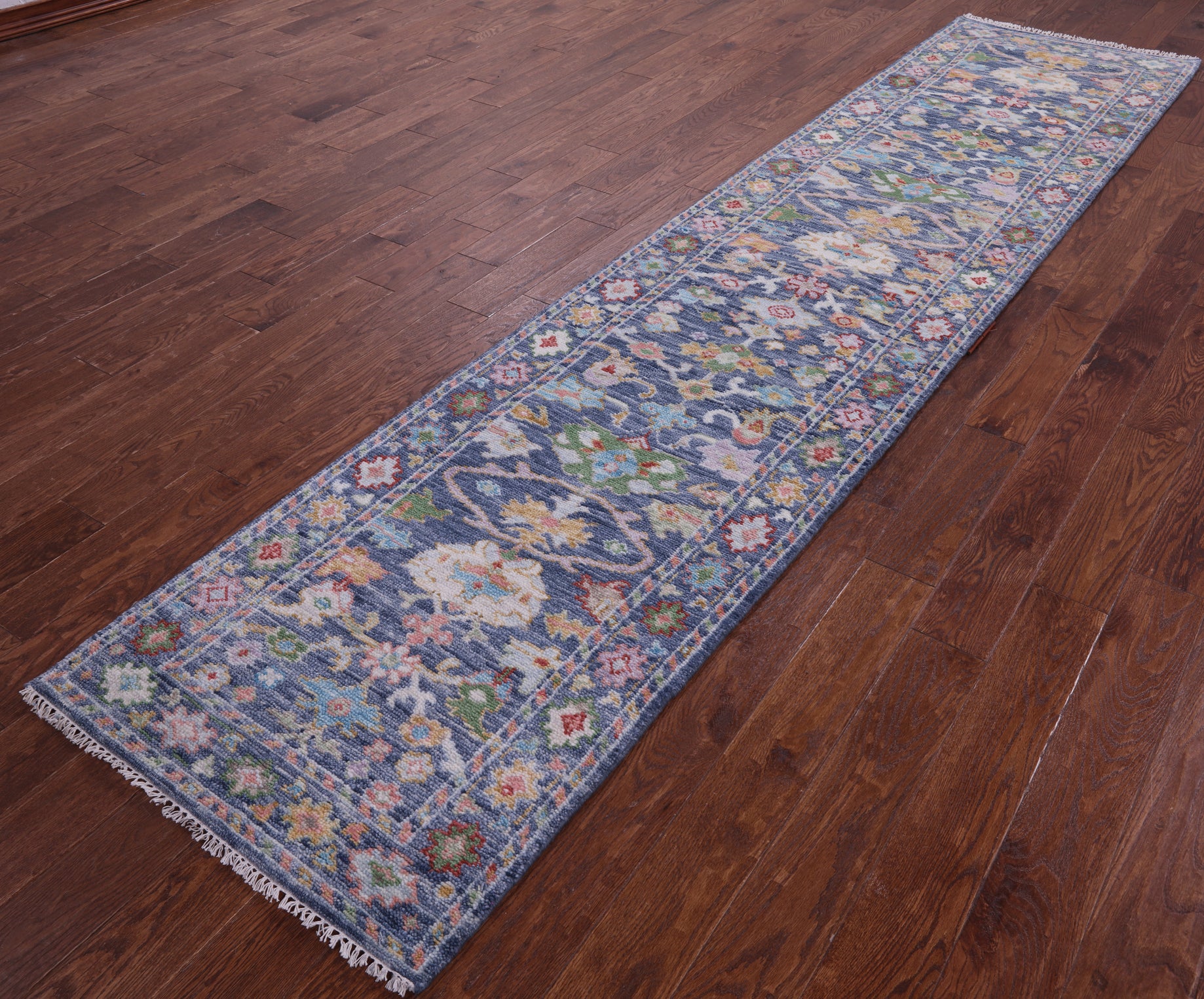 Grey Turkish Oushak Handmade Wool Runner Rug - 2' 9" X 12' 3" - Golden Nile