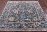 Grey Square Turkish Oushak Hand Knotted Wool Rug - 6' 0" X 6' 3" - Golden Nile
