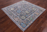 Grey Square Turkish Oushak Hand Knotted Wool Rug - 6' 0" X 6' 3" - Golden Nile