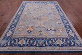 Grey Turkish Oushak Hand Knotted Wool Rug - 7' 11" X 10' 10" - Golden Nile