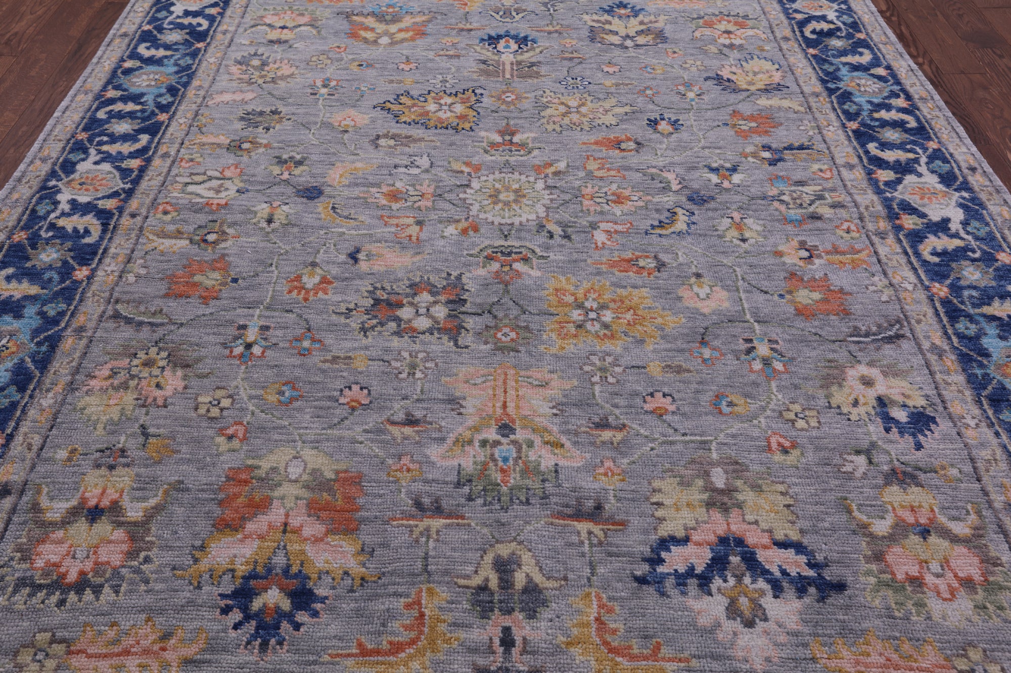 Grey Turkish Oushak Hand Knotted Wool Rug - 7' 11" X 10' 10" - Golden Nile
