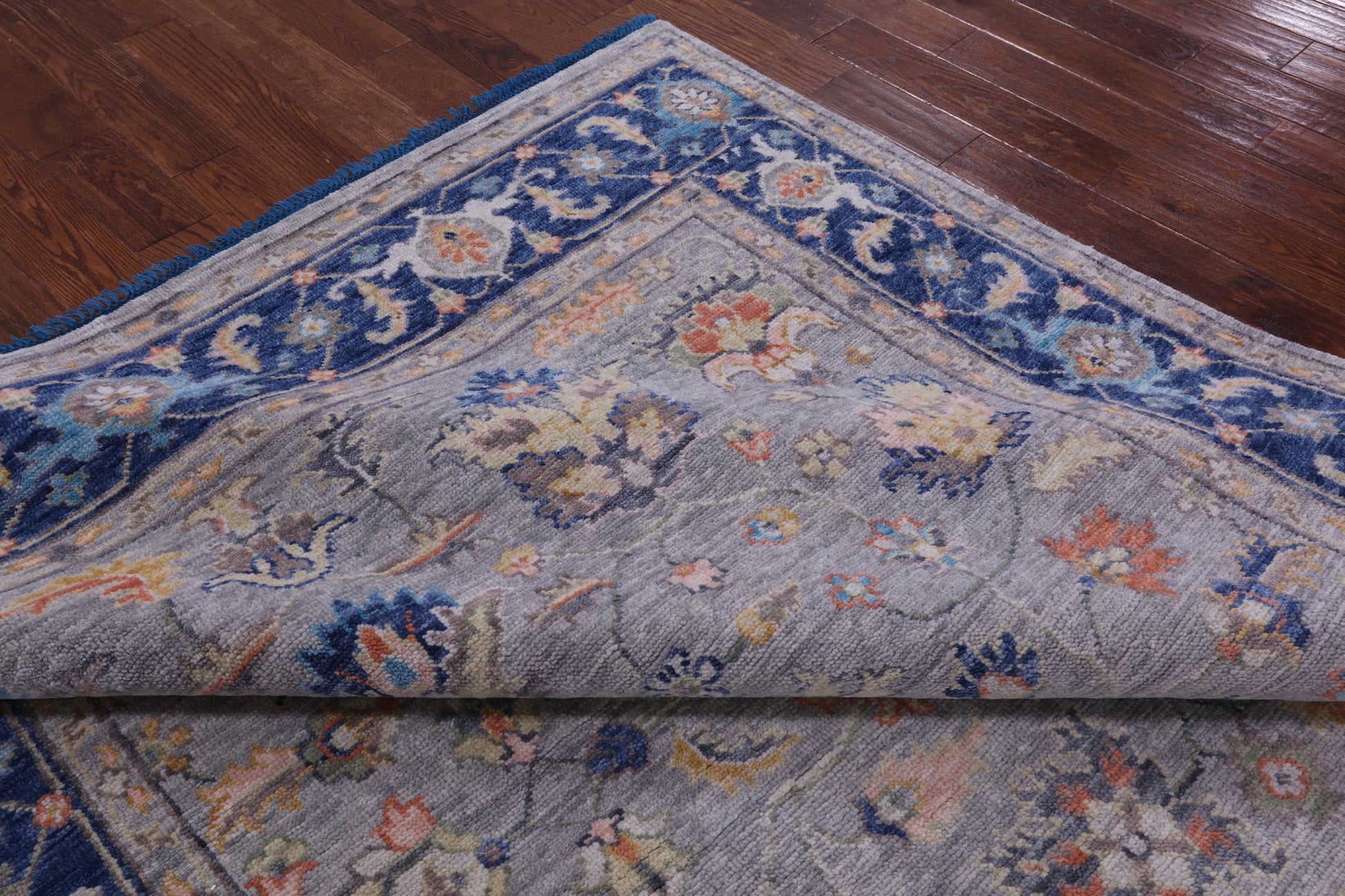 Grey Turkish Oushak Hand Knotted Wool Rug - 7' 11" X 10' 10" - Golden Nile