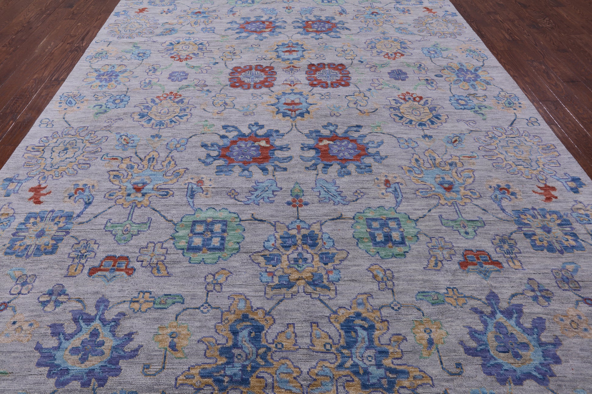 Grey Turkish Oushak Hand Knotted Wool Rug - 9' 10" X 13' 9" - Golden Nile