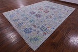 Grey Turkish Oushak Hand Knotted Wool Rug - 9' 10" X 13' 9" - Golden Nile