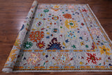 Grey Turkish Oushak Hand Knotted Wool Rug - 8' 11" X 12' 5" - Golden Nile