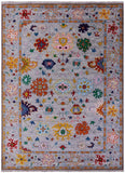 Grey Turkish Oushak Hand Knotted Wool Rug - 8' 11" X 12' 5" - Golden Nile