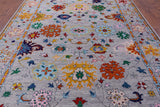 Grey Turkish Oushak Hand Knotted Wool Rug - 8' 11" X 12' 5" - Golden Nile