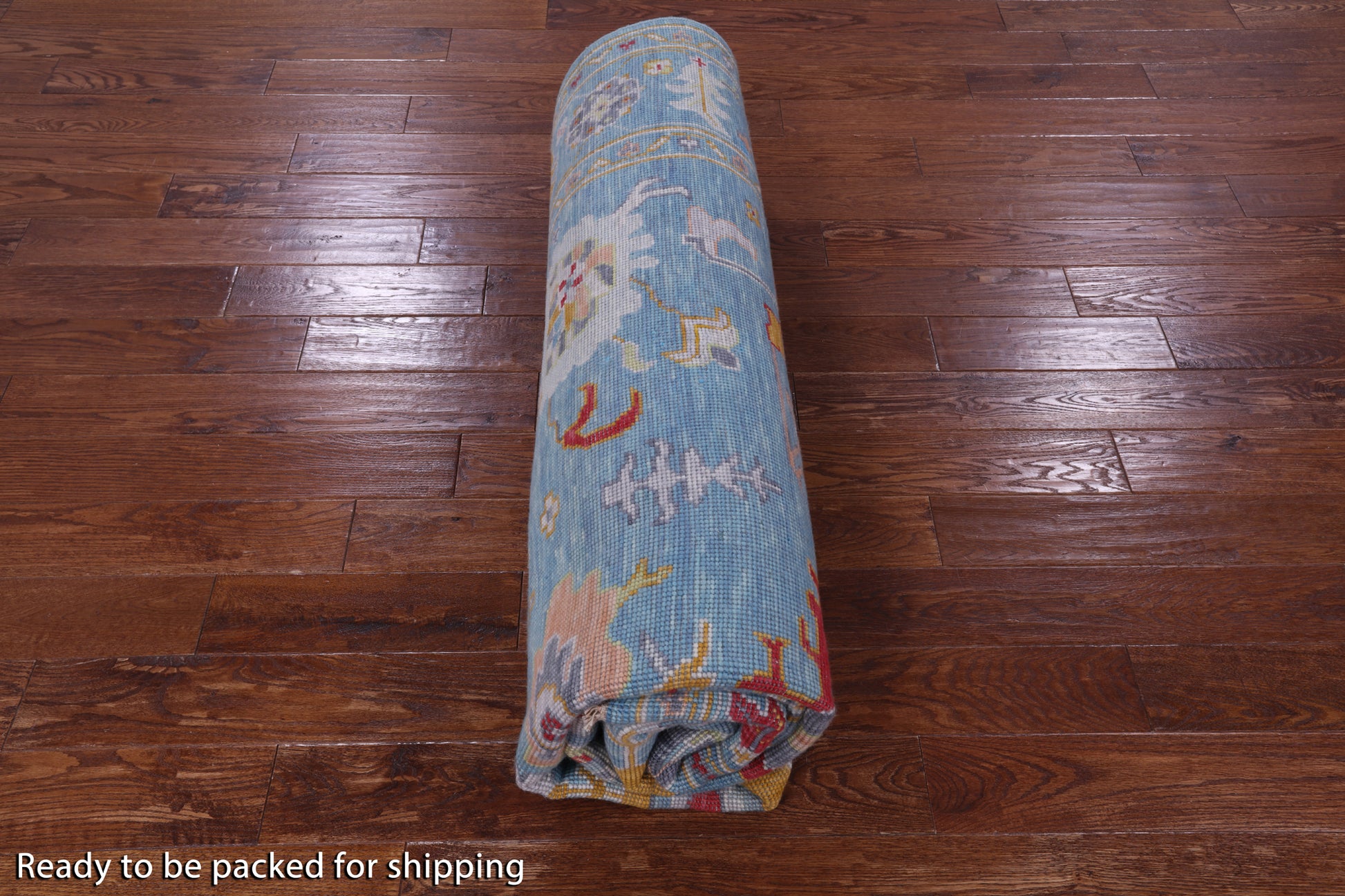 Blue Turkish Oushak Hand Knotted Wool Rug - 8' 2" X 10' 3" - Golden Nile