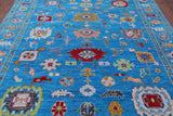 Blue Turkish Oushak Hand Knotted Wool Rug - 8' 2" X 10' 3" - Golden Nile
