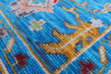 Blue Turkish Oushak Hand Knotted Wool Rug - 8' 2" X 10' 3" - Golden Nile