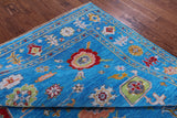 Blue Turkish Oushak Hand Knotted Wool Rug - 8' 2" X 10' 3" - Golden Nile