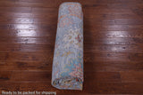 Blue Turkish Oushak Hand Knotted Wool Rug - 8' 0" X 9' 10" - Golden Nile