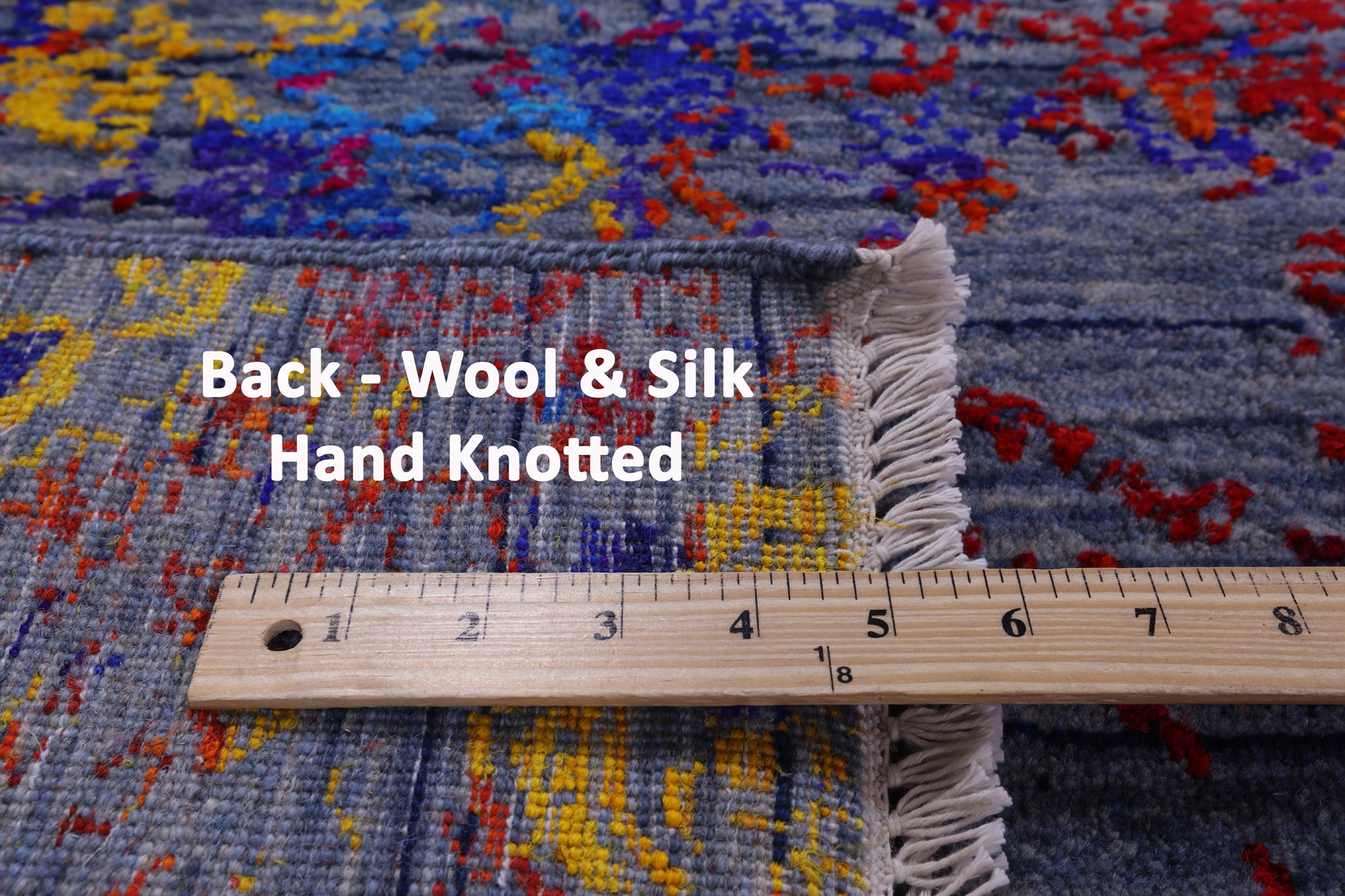 Abstract Modern Hand Knotted Wool & Silk Rug - 9' 1" X 12' 3" - Golden Nile