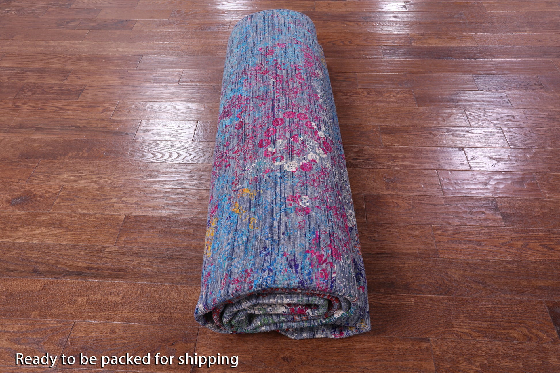 Abstract Modern Hand Knotted Wool & Silk Rug - 9' 1" X 12' 3" - Golden Nile