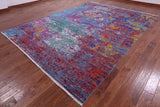 Abstract Modern Hand Knotted Wool & Silk Rug - 9' 1" X 12' 3" - Golden Nile