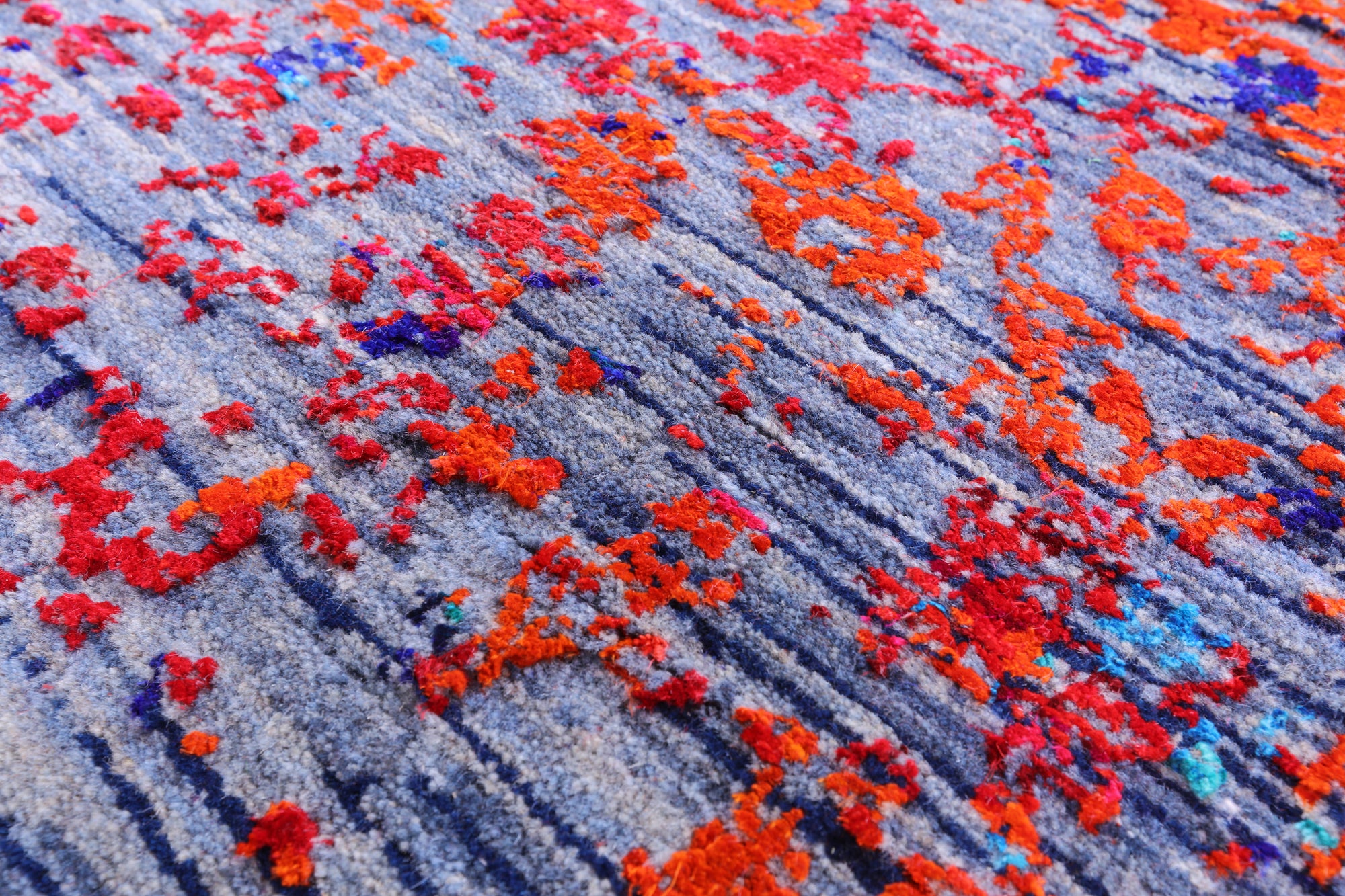 Abstract Modern Hand Knotted Wool & Silk Rug - 9' 1" X 12' 3" - Golden Nile