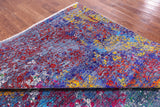 Abstract Modern Hand Knotted Wool & Silk Rug - 9' 1" X 12' 3" - Golden Nile