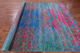 Abstract Contemporary Handmade Wool & Silk Rug - 8' 10" X 11' 11" - Golden Nile