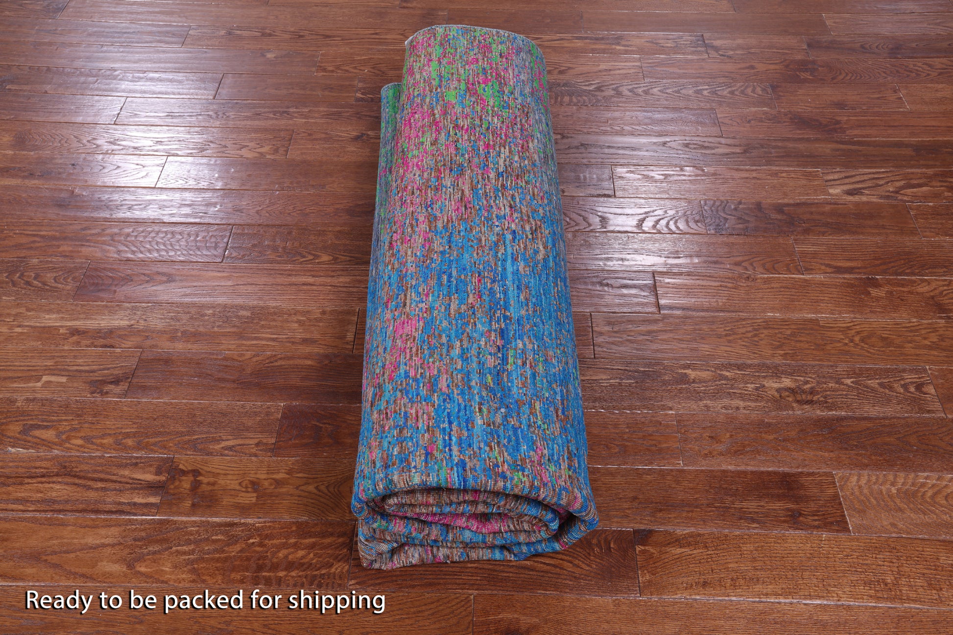 Abstract Contemporary Handmade Wool & Silk Rug - 8' 10" X 11' 11" - Golden Nile