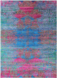 Abstract Contemporary Handmade Wool & Silk Rug - 8' 10" X 11' 11" - Golden Nile