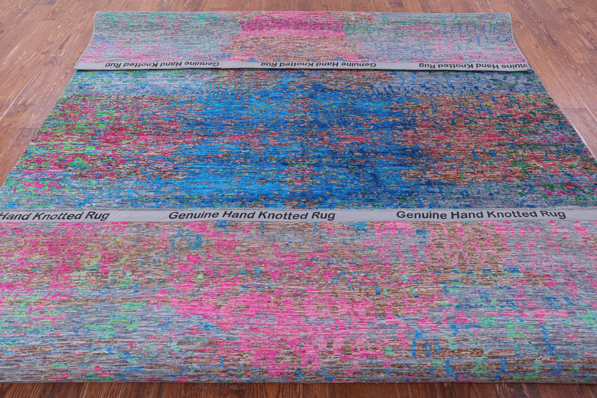 Abstract Contemporary Handmade Wool & Silk Rug - 8' 10" X 11' 11" - Golden Nile