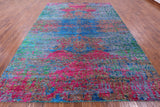 Abstract Contemporary Handmade Wool & Silk Rug - 8' 10" X 11' 11" - Golden Nile