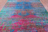 Abstract Contemporary Handmade Wool & Silk Rug - 8' 10" X 11' 11" - Golden Nile