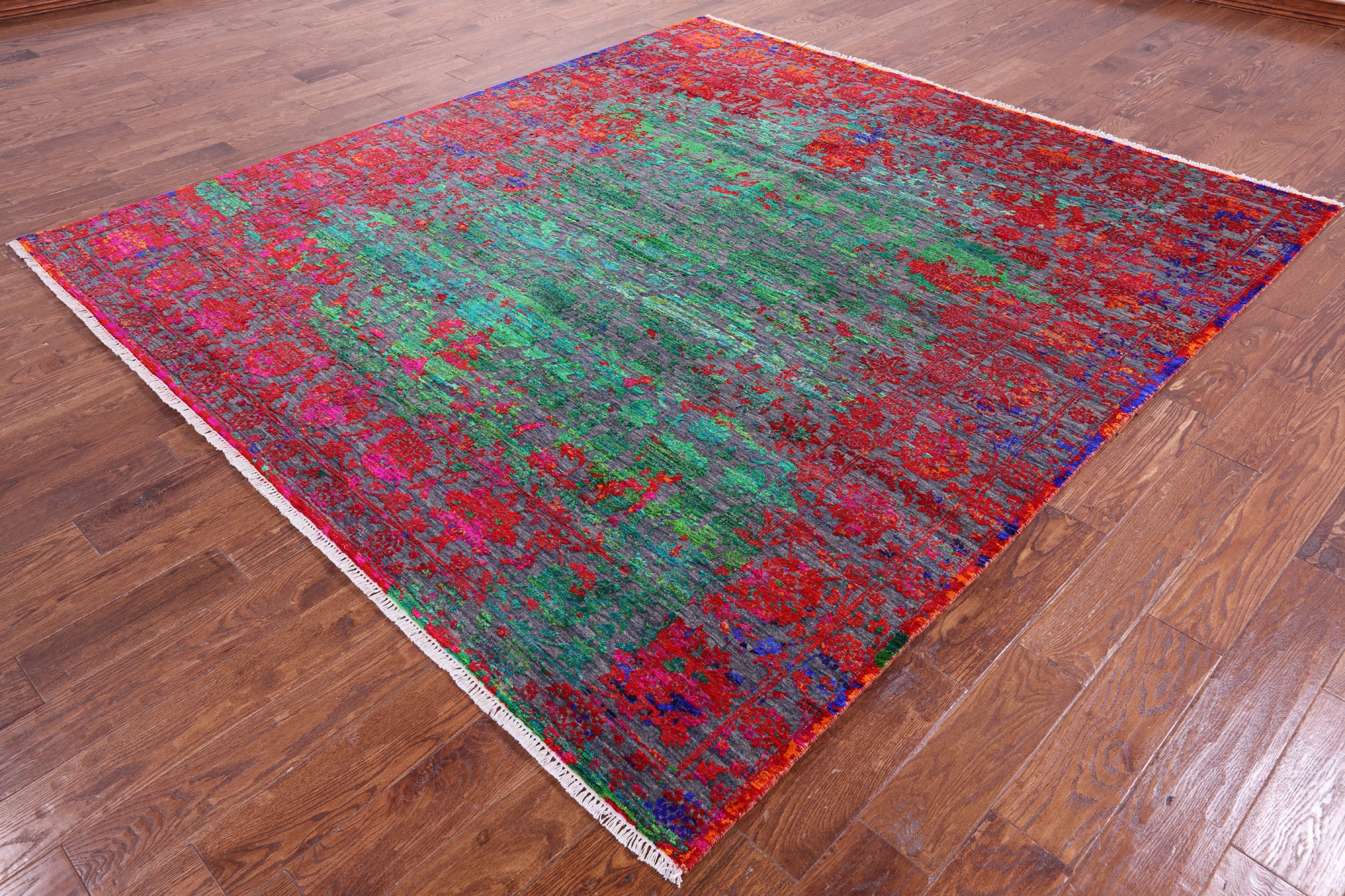 Persian Hand Knotted Wool & Silk Rug - 8' 0" X 8' 7" - Golden Nile