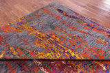 Abstract Modern Hand Knotted Wool & Silk Rug - 8' 10" X 12' 5" - Golden Nile