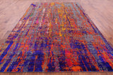 Abstract Modern Hand Knotted Wool & Silk Rug - 8' 10" X 12' 5" - Golden Nile