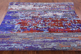 Abstract Modern Hand Knotted Wool & Silk Rug - 7' 11" X 9' 7" - Golden Nile