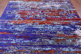 Abstract Modern Hand Knotted Wool & Silk Rug - 7' 11" X 9' 7" - Golden Nile