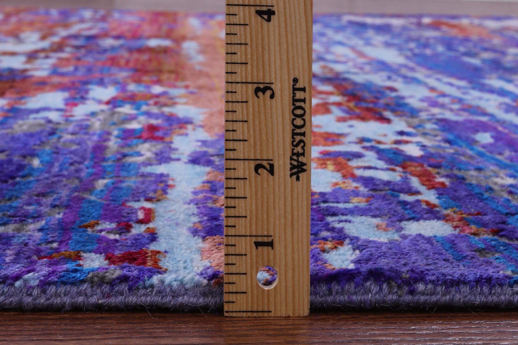 Abstract Modern Hand Knotted Wool & Silk Rug - 7' 11" X 9' 7" - Golden Nile