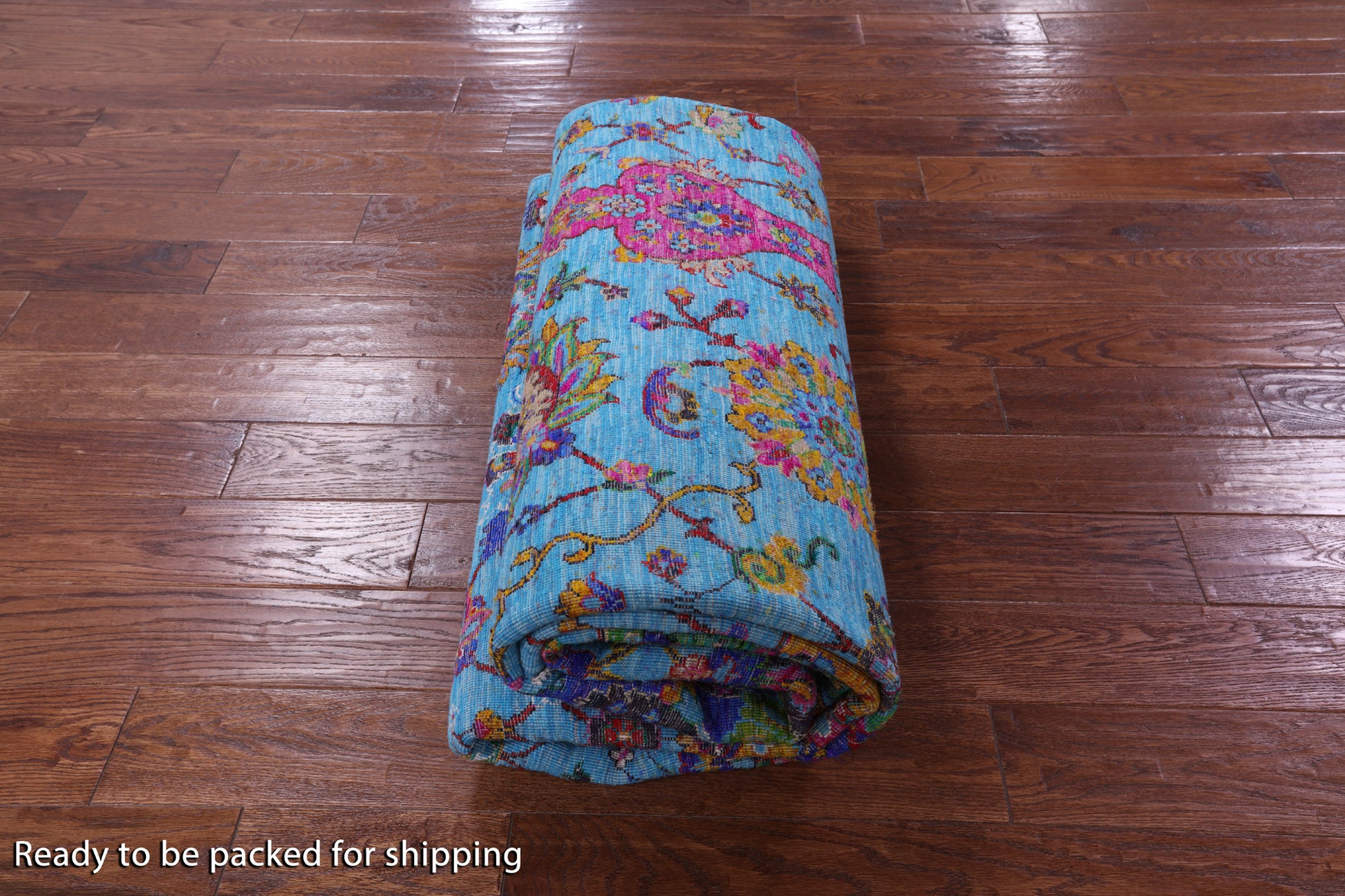 Blue Persian Hand Knotted Wool & Silk Rug - 6' 2" X 9' 1" - Golden Nile