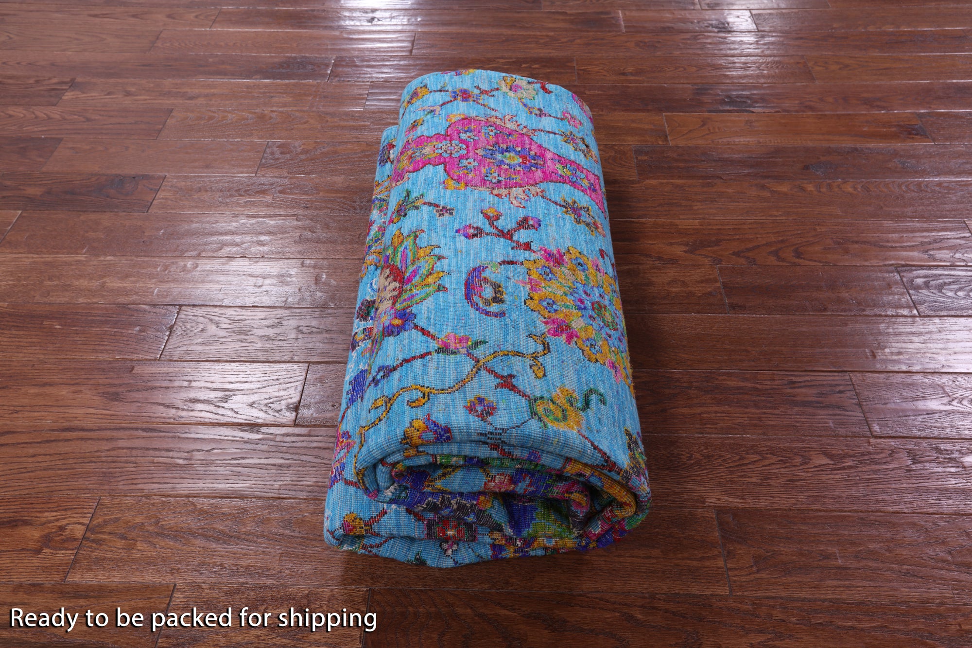 Blue Persian Hand Knotted Wool & Silk Rug - 6' 2" X 9' 1" - Golden Nile