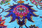Blue Persian Hand Knotted Wool & Silk Rug - 6' 2" X 9' 1" - Golden Nile